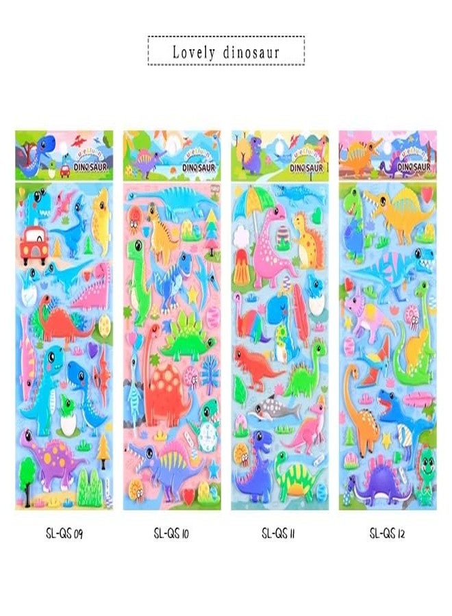 NVF مجموعة ملصقات ديناصورات ثلاثية الأبعاد بارزة للأطفال - ملصقات ديناصورات ملونة لسجل القصاصات، والمشاريع المدرسية، وكتب الأنشطة، والأعمال اليدوية، والتعلم الممتع - Image 2